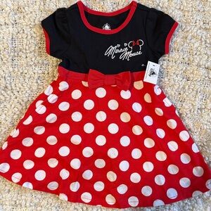 Disney Minnie Mouse Black and Red Polka Dot Dress